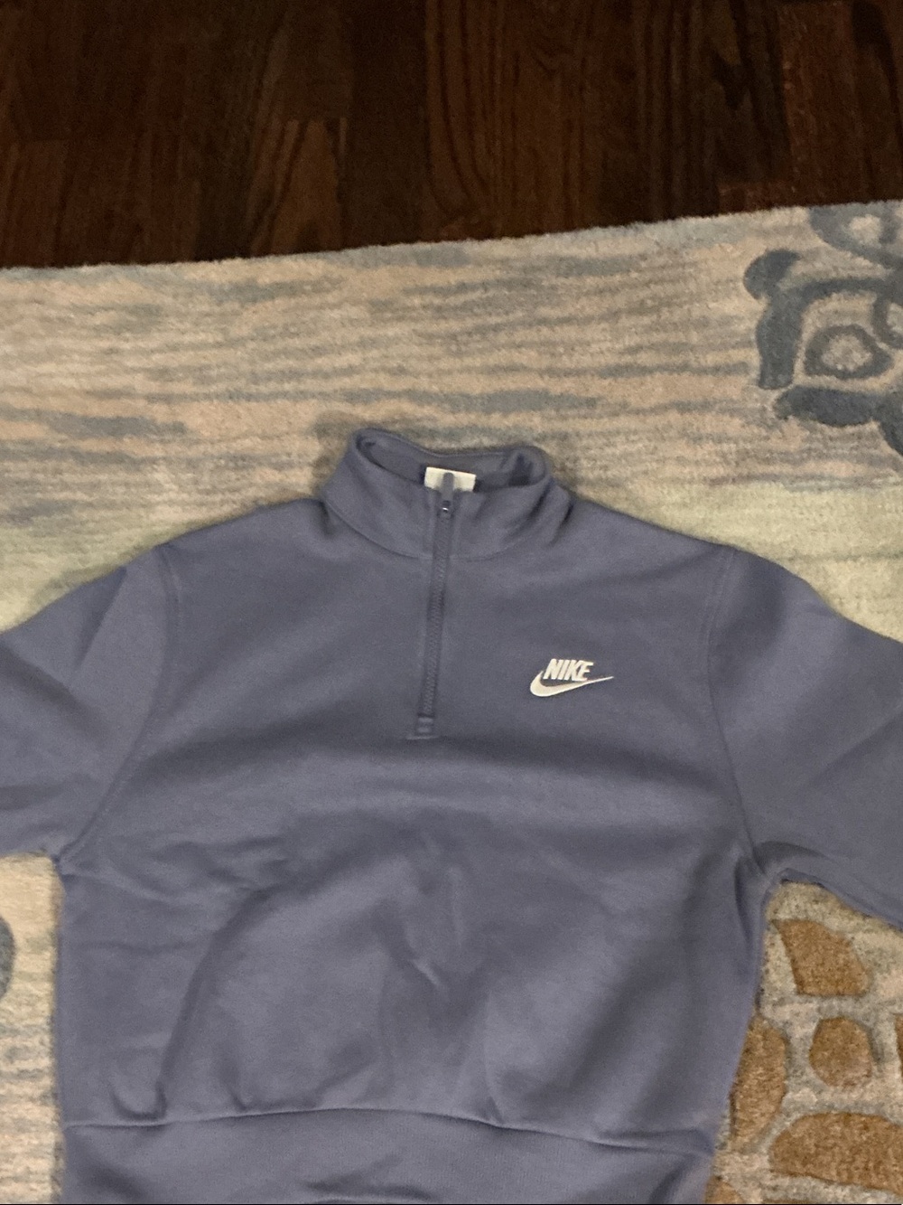 Nike Men’s Navy Half-Zip Sweatshirt with White Swoosh